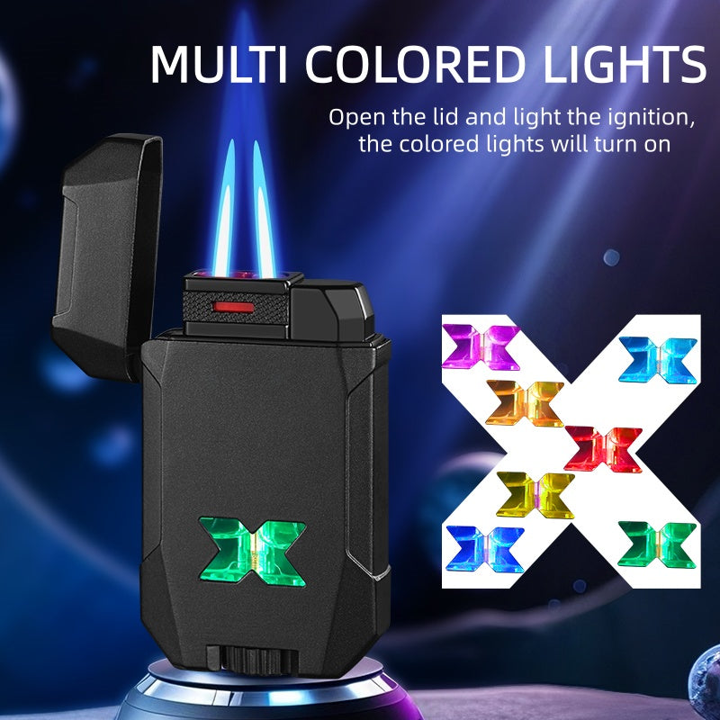 (Excluding butane gas), dual flame lighter, blue flame lighter, windproof lighter, butane lighter