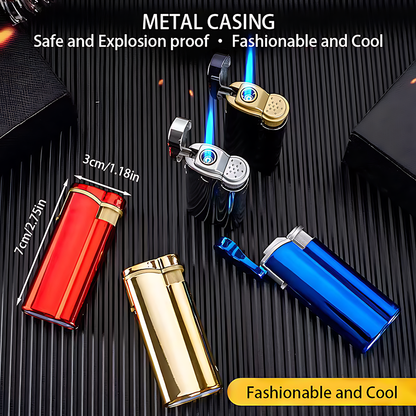 25pcs Set Of Butane Lighters, Windproof Jet Flame, Durable Portable Lighter with Metal Shell, Adjustable Flame Size, Inflatable, Suitable for Kitchen, Outdoor Barbecue, Hiking, Precise Ignition, Unique Holiday Gift