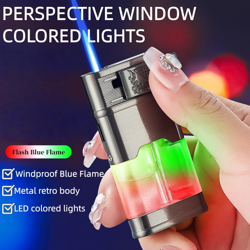 (Excluding butane gas), windproof lighter, straight blue flame lighter, lighter, butane lighter