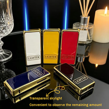 25-Pack Metal Windproof Lighters, High-End Durable Butane Lighter Set, Blue Flame Windproof Lighter, Portable, Adjustable Flame Size, Inflatable, Suitable for Families And Friends, Suitable for Festivals, Supermarkets, Camping