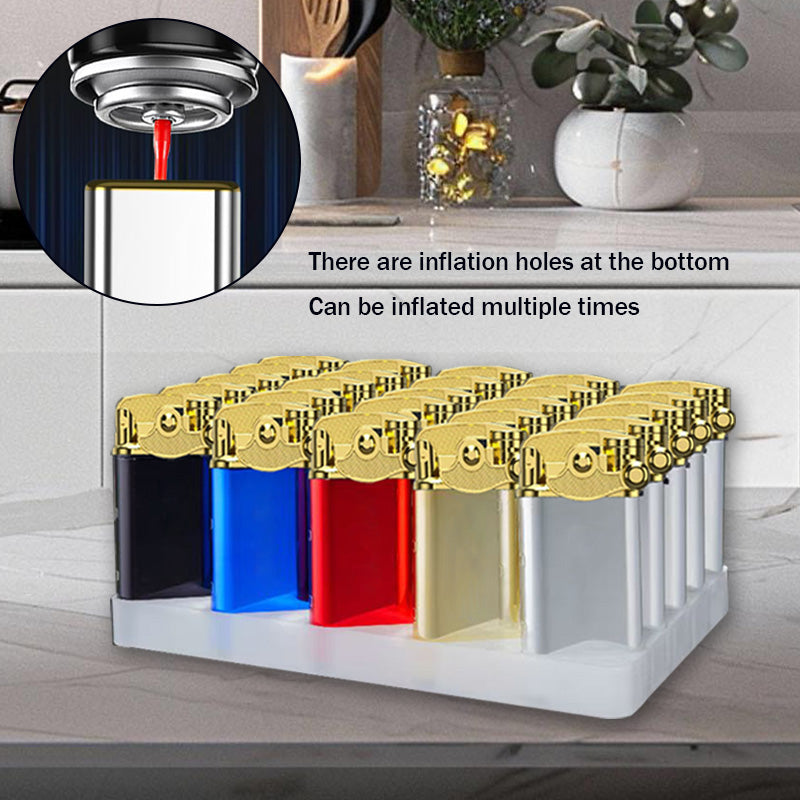 25pcs Butane Lighter Set, Lighter Set, Windproof Design, Instant Ignition, Adjustable Flame Size, Refillable And Adjustable Pocket Lighter, Suitable for Home, Camping Gear, Outdoor And Travel, A Good Gift for Men And Women