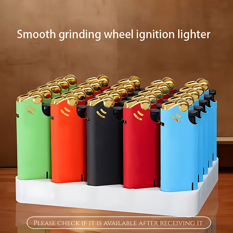 25-piece metal lighter set, candle lighter, portable compact butane lighter