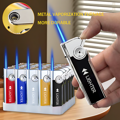 25 High-end Durable Metal Lighters, Blue Jet Flame Lighter Set, Adjustable Flame Size, Precise Ignition, Suitable for Portable Outdoor Lighters for Camping, Survival, And Candles, An Excellent Gift for Friends/family