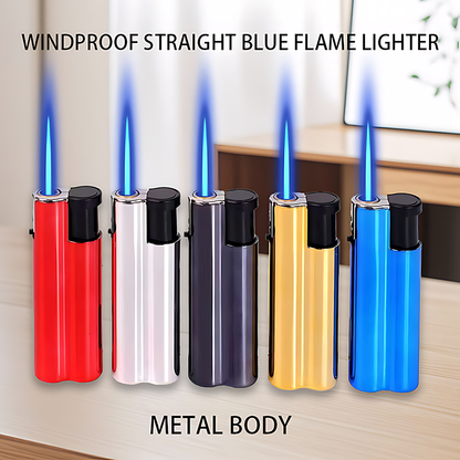 25pcs Set Of Butane Lighter, Windproof Direct Flame Lighter, Metal Body, Lightweight And Portable Lighter, Press Ignition, Adjustable Flame Size, Suitable for Precise Ignition, Outdoor Camping, Candle Parties, Holiday Gifts