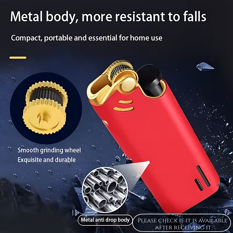 25-piece metal lighter set, candle lighter, portable compact butane lighter