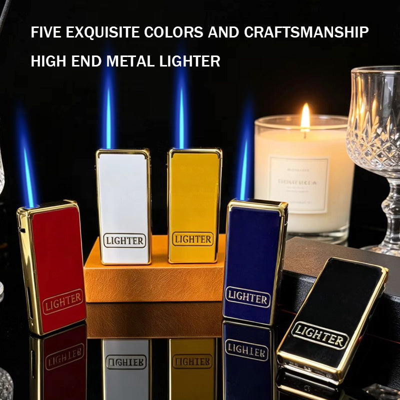 25-Pack Metal Windproof Lighters, High-End Durable Butane Lighter Set, Blue Flame Windproof Lighter, Portable, Adjustable Flame Size, Inflatable, Suitable for Families And Friends, Suitable for Festivals, Supermarkets, Camping