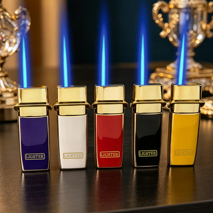 25pcs High-End Durable Butane Lighter Set, Metal Windproof Lighter, Blue Flame, Exquisite And Portable, Press Arm Ignition, Adjustable Flame, Suitable for Precise Ignition, Supermarket, Camping And Barbecue