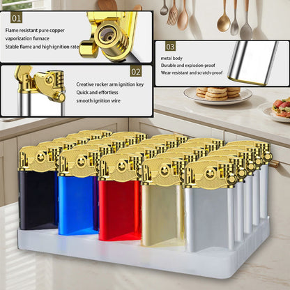 25pcs Butane Lighter Set, Lighter Set, Windproof Design, Instant Ignition, Adjustable Flame Size, Refillable And Adjustable Pocket Lighter, Suitable for Home, Camping Gear, Outdoor And Travel, A Good Gift for Men And Women
