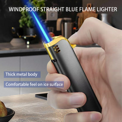 25 Pack Butane Lighter, Windproof Straight Blue Flame, Metal Body Lighter, Lightweight And Portable Lighter, Adjustable Flame Size,, Suitable for Precise Ignition, Outdoor Camping, Family, Wedding, Candle Parties