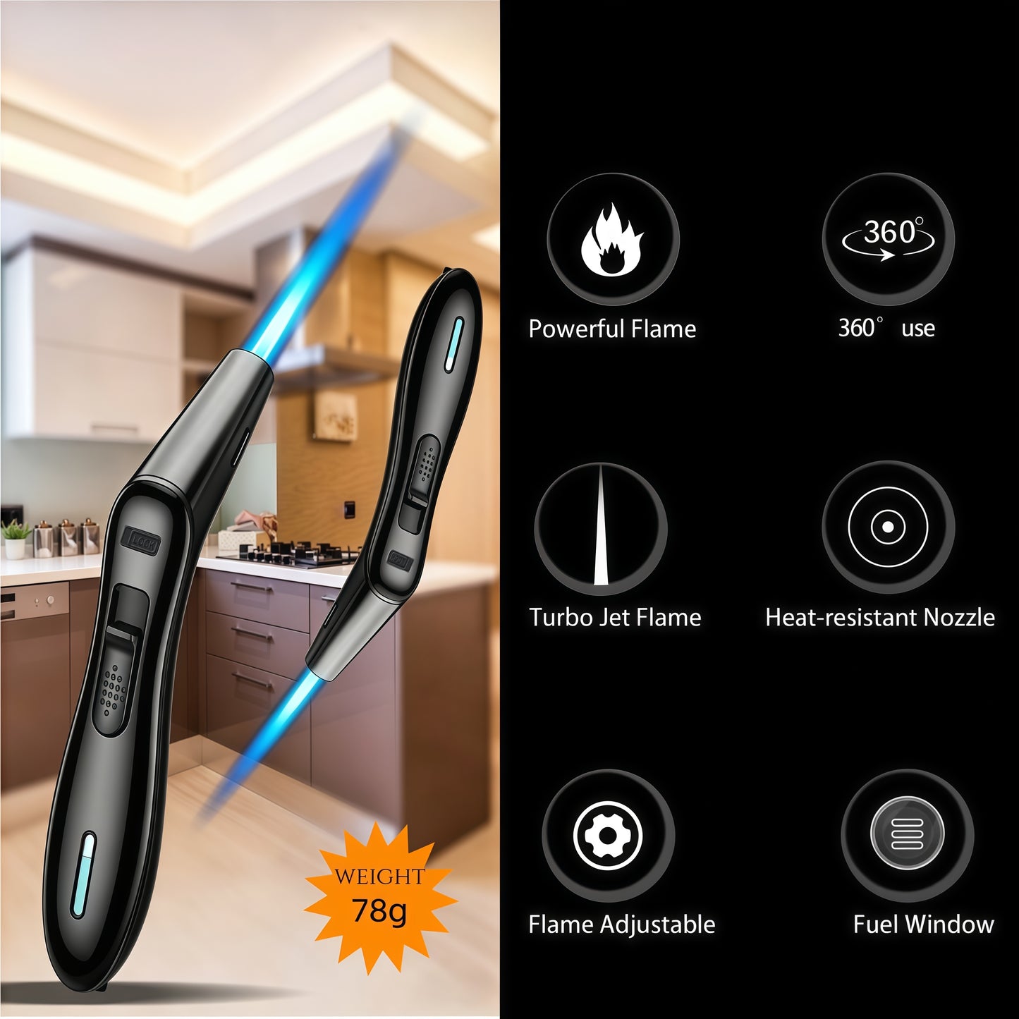 (Excluding butane gas), 1300 ° C high-temperature lighter, blue flame spray gun lighter, butane windproof lighter