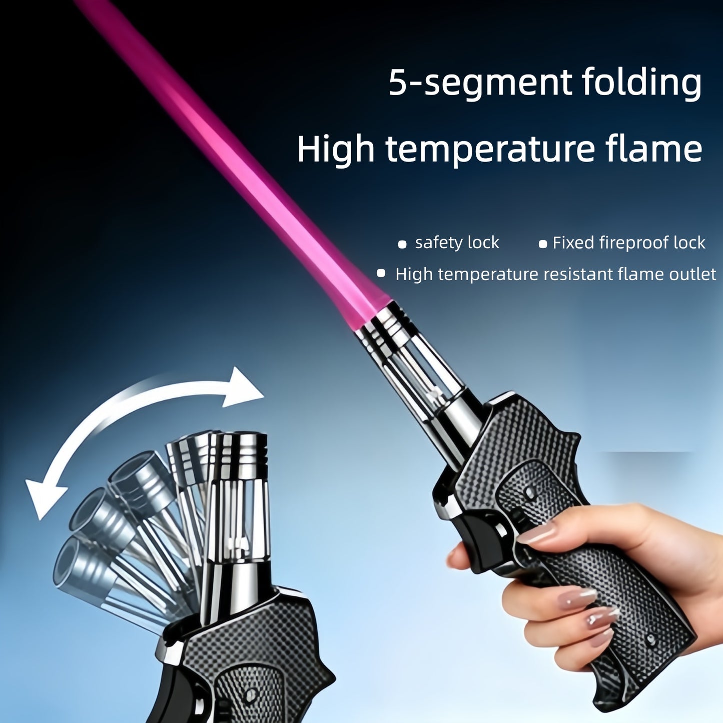 1300 ℃ high-temperature spray gun lighter (excluding butane gas), direct red flame spray gun lighter, windproof butane lighter
