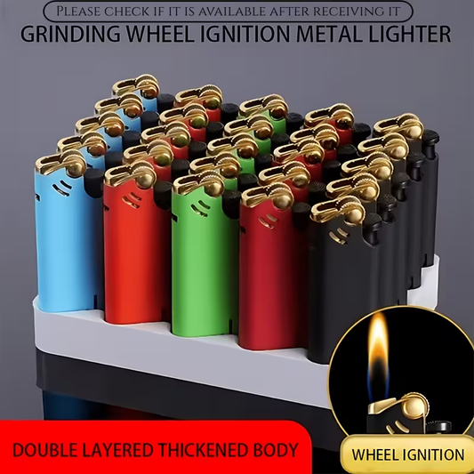 25-piece metal lighter set, candle lighter, portable compact butane lighter