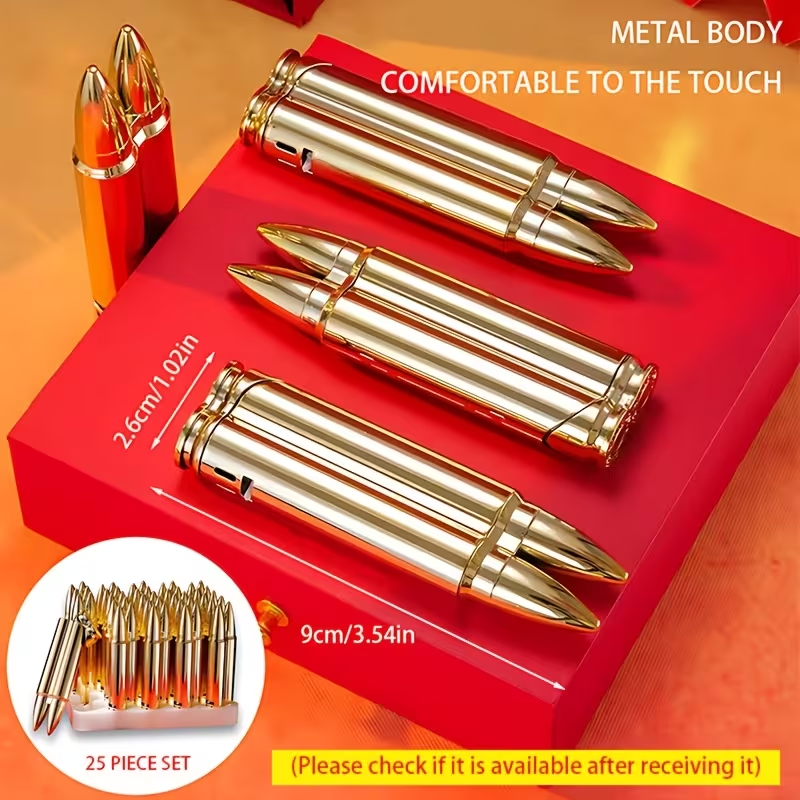 25pcs Set Of Lighters, Butane Lighters, Windproof Straight Forward Lighters, Blue Flames, Adjustable Flame Size, Refillable for Use, Men's Cool Gifts And Collectibles, Suitable for Kitchen, Barbecue, Precise Ignition