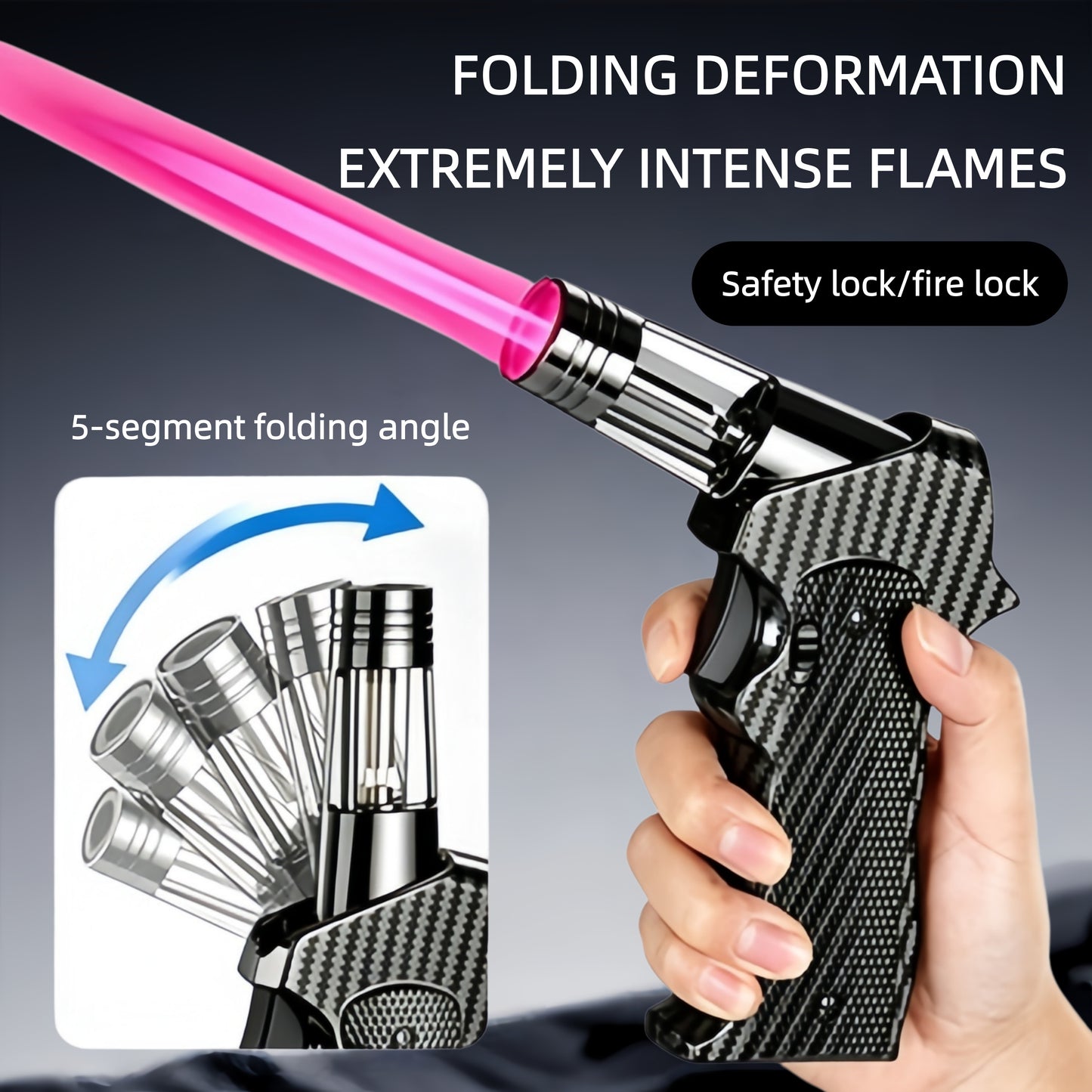 1300 ℃ high-temperature spray gun lighter (excluding butane gas), direct red flame spray gun lighter, windproof butane lighter