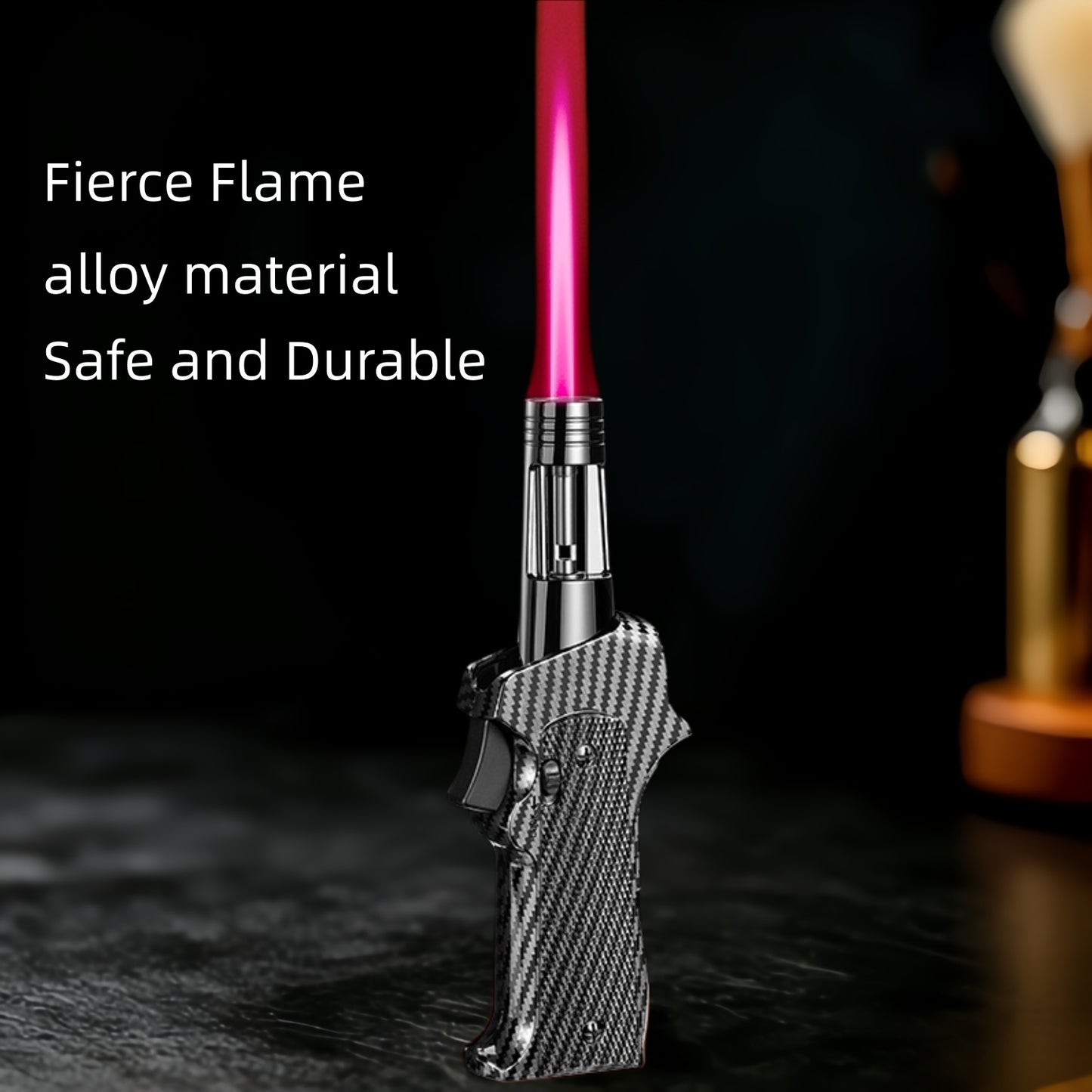 1300 ℃ high-temperature spray gun lighter (excluding butane gas), direct red flame spray gun lighter, windproof butane lighter