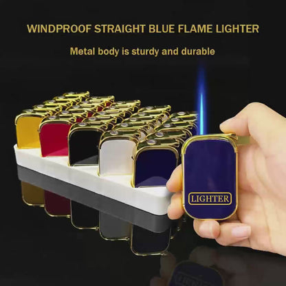 Pack of 25 butane lighters, blue flame, metal casing, no separate refilling required.